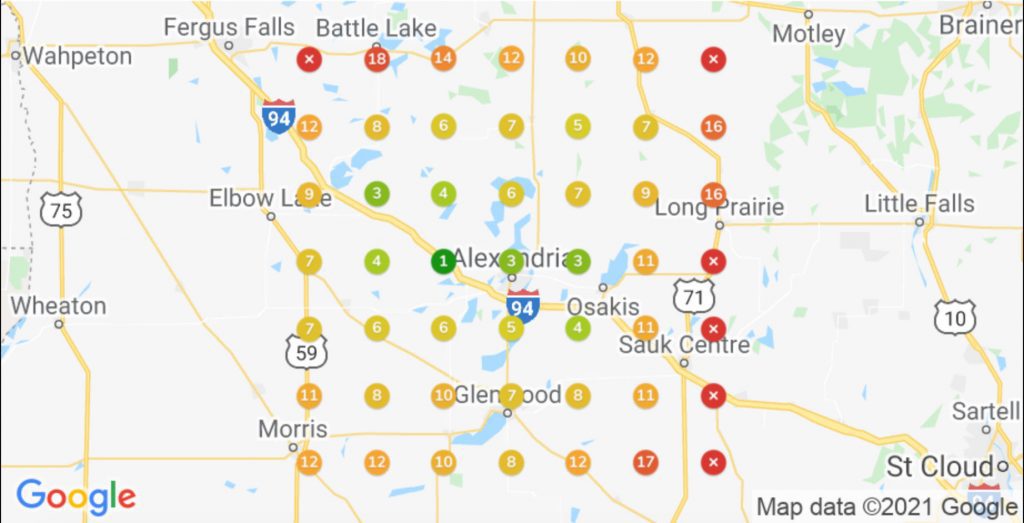 Grid search for local keyword rankings
